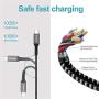 USB C to USB C Cable 10ft (100W 20V/5A)Peskaul USB Type-C Nylon Braided 5A Fast Charging Cable 90 Degree Compatible with Samsung Galaxy Note 10 S9 S8, MacBook Air, iPad Pro 2017,18,19 Nintendo Switch