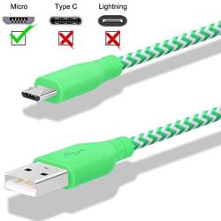 Fasgear Micro USB Cables, 3 Pack-3ft,6ft,10ft Quick Charge USB 2.0 to Micro USB Charger Braided Compatible for Galaxy S7 Edge S6 S5, HTC, LG, Android Smartphone, Xbox, Fire Kindle and More (Green)