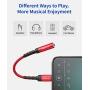 JSAUX Lightning to 3.5mm Female Headphone Jack Adapter, Apple MFi Certified iPhone Audio Dongle Cable Earbuds Headphone Converter Compatible with iPhone 11/11 Pro/11 Pro Max/SE/X XR XS XS Max 8 7-Red