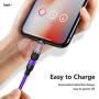 [540°Rotation] Magnetic Phone Charger Cable(3-Pack), 3 in 1 Magnetic Charging Cable, Compatible with Mirco USB, Type C Smartphone and iProduct Device