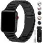 Fullmosa Compatible Apple Watch Band 42mm 44mm 38mm 40mm, Stainless Steel Metal for Apple Watch Series 5 4 3 2 1 Bands, 42mm 44mm Black Fullmosa Compatible Apple Watch Band 42mm 44mm 38mm 40mm, Stainless Steel Metal for Apple Watch Series 5 4 3 2 1 Bands, 42mm 44mm Black