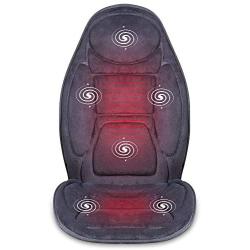 SNAILAX Vibration Massage Seat Cushion with Heat 6 Vibrating Motors and 3 Therapy Heating Pad, Back Massager, Massage Chair Pad for Home Office Car use