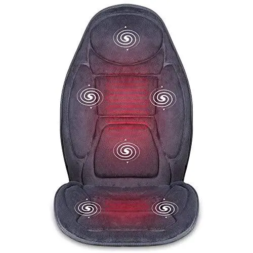 SNAILAX Vibration Massage Seat Cushion with Heat 6 Vibrating Motors and 3 Therapy Heating Pad, Back Massager, Massage Chair Pad for Home Office Car use