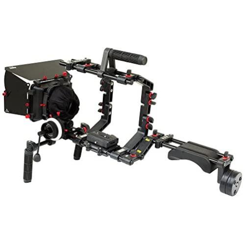 FILMCITY POWER DSLR Video Camera Shoulder Mount Cage Rig Kit (FC-03-P) with Matte Box & Follow focus | Free Accessories
