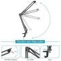 Neewer 2 Packs Dimmable 5600K Mini USB LED Video Light and Desktop Clamp Suspension Boom Scissor Arm Stand for LiveStreaming/Gaming/YouTube/TikTok Video/Fill Lighting/Photography