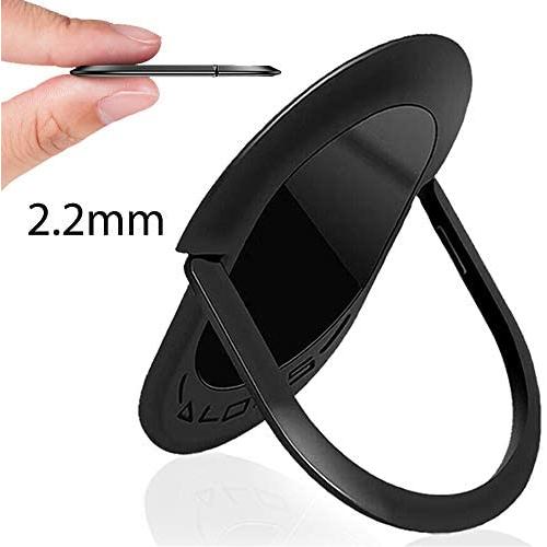 Cell Phone Ring Holder，Finger Ring Stand Universal 360 Degree Rotation Super-Thin Ring Grip for Magnetic Car Mount, All Smartphones and Tablets. (Black, 1Pack)