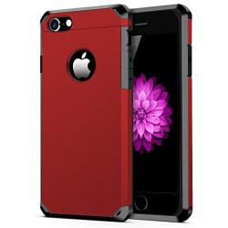 iPhone 7/8 Case, ImpactStrong Heavy Duty Dual Layer Protection Cover Heavy Duty Case for iPhone 7/8 (Deep Red)