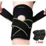 Greententljs Pair of Knee Brace Holder with Side Stabilizers - Adjustable Strap Breathable Knee Brace Patella Gel Pads for Knee Support (2 PCS, Green) Greententljs Pair of Knee Brace Holder with Side Stabilizers - Adjustable Strap Breathable Knee Brace Patella Gel Pads for Knee Support (2 PCS, Green)