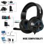 Gaming Headset for Xbox One, PS4, PC, Controller, ARKARTECH Noise Cancelling Over Ear Headphones with Mic, Bass Surround Soft Memory Earmuffs for Computer Laptop Switch Games