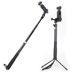 Smatree Telescoping Selfie Stick with Tripod Stand Compatible for DJI Osmo Pocket/GoPro Hero 8/7/6/5/SJCAM/AKASO/Xiaomi Yi and Cell Phone