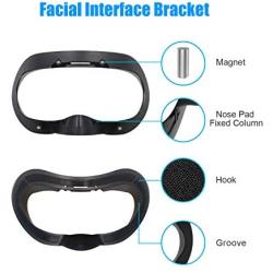 AMVR Facial Interface Bracket & PU Leather Foam Face Cover Pad Replacement & Anti-Leakage Nose Pad & Protective Lens Cover Comfort Set for Valve Index Headset