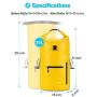 Gonex Waterproof Backpack for Men, Floating Dry Bag, 35L Waterproof Travel Roll Top Fishing Backpack Keeps Gear Dry for Kayaking Boating Rafting Fishing Swimming Beach with Phone Case