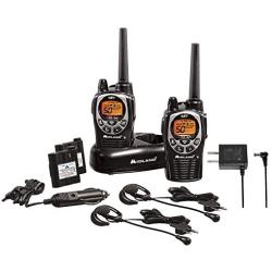 Midland - GXT1000VP4, 50 Channel GMRS Two-Way Radio - Up to 36 Mile Range Walkie Talkie, 142 Privacy Codes, Waterproof, NOAA Weather Scan + Alert (Pair Pack) (Black/Silver)