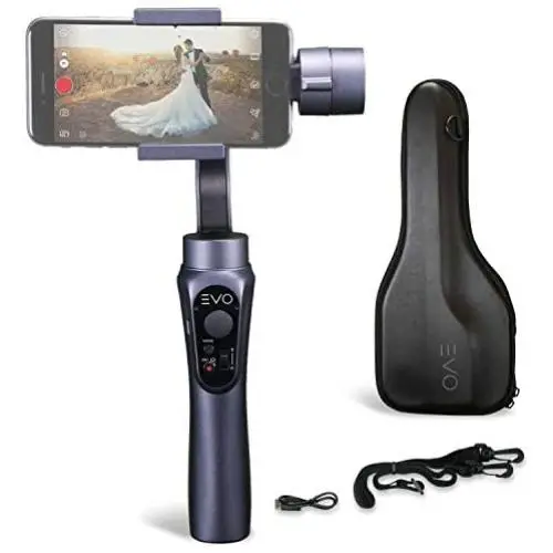 EVO Shift Camera Stabilizer - Handheld Gimbal for iPhone or Android Smartphones - Intelligent APP Controls for Auto Panoramas, Time-Lapse and Tracking EVO Shift Camera Stabilizer - Handheld Gimbal for iPhone or Android Smartphones - Intelligent APP Controls for Auto Panoramas, Time-Lapse and Tracking