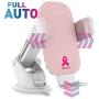 BROQLI Fast Wireless Car Charger Mount Kit, One Touch Automatic Clamping Qi Cell Phone 10W Power Charging Air Vent Dashboard Holder iPhone X/Xs Max/XR/8/8+,Galaxy S10/S10+/S9/S9+/S8/S8+ (Shira Pink)