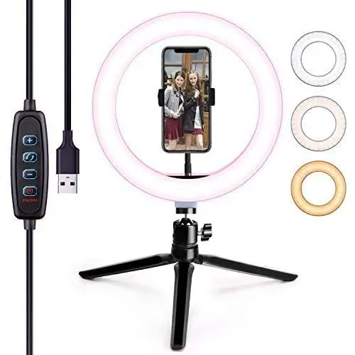 LED Ring Light 10" with Tripod Stand & Phone Holder,Selfie Ring Light Dimmable Makeup Ring Light for YouTube Video, Photography, Shooting with 3 Light Modes & 10 Brightness Level LED Ring Light 10" with Tripod Stand & Phone Holder,Selfie Ring Light Dimmable Makeup Ring Light for YouTube Video, Photography, Shooting with 3 Light Modes & 10 Brightness Level