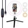 LED Ring Light 10" with Tripod Stand & Phone Holder,Selfie Ring Light Dimmable Makeup Ring Light for YouTube Video, Photography, Shooting with 3 Light Modes & 10 Brightness Level
