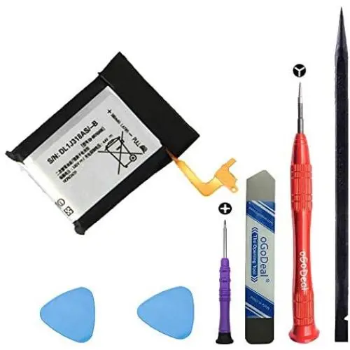oGoDeal Replacement Battery for Samsung Gear S3 Frontier(SM-R760) and Gear S3 Classic 3.85V 380mAh Battery SM-R770,BR760,R765 EB-BR760ABE GH43-04699A Battery with DIY Repair Tools oGoDeal Replacement Battery for Samsung Gear S3 Frontier(SM-R760) and Gear S3 Classic 3.85V 380mAh Battery SM-R770,BR760,R765 EB-BR760ABE GH43-04699A Battery with DIY Repair Tools