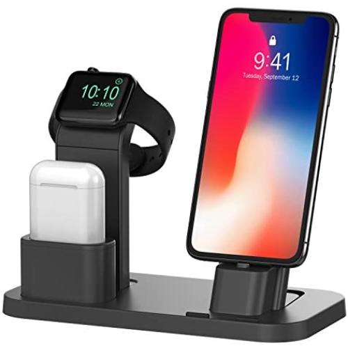 BEACOO Stand for iwatch 5, Charging Stand Dock Station for AirPods Stand Charging Docks Holder, Support for iwatch 5/4/3/2/1 NightStand Mode and for iPhone 11/X/7/7plus/SE/5s/6S