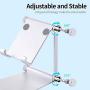 Cell Phone Stand, Adjustable Phone Holder,Aluminum Alloy Fully Foldable Dock Cradle for Desktop,Compatible with All Android Smartphone,Mobile Phone 11 Pro XS Max Xr,Switch Tablets 7-10" (Silver)