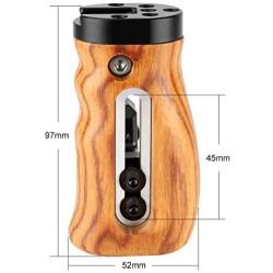 NICEYRIG Universal Side Wooden Handle Handgrip with Cold Shoe for DSLR Camera Cage