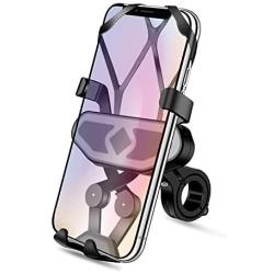 SYOSIN Bike Phone Mount, 360° Rotation Universal Bicycle Motorcycle Phone Mount Holder Handlebar Stand Cradle Clamp Compatible with iPhone 11 Pro Max/XR/XS/8/7/6s Plus 4.5"-6.5" Phone