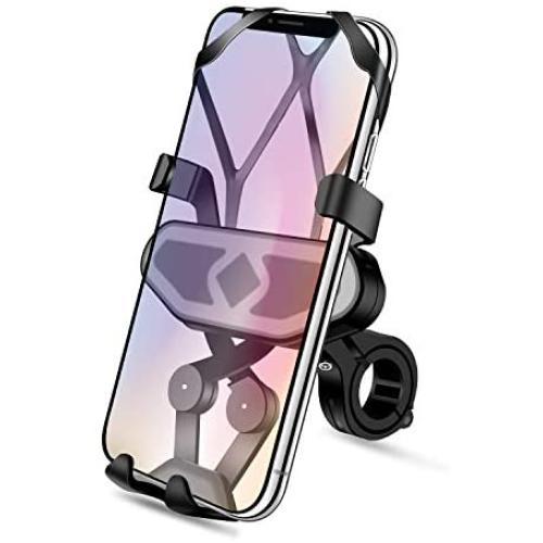 SYOSIN Bike Phone Mount, 360° Rotation Universal Bicycle Motorcycle Phone Mount Holder Handlebar Stand Cradle Clamp Compatible with iPhone 11 Pro Max/XR/XS/8/7/6s Plus 4.5"-6.5" Phone