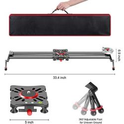 GVM Camera Slider,31”/80cm Adjustable Carbon Fiber Dolly Rail Track Stabilizer Sturdy Video Shot Slider with 6 Bearings for DSLR Camera DV Video Movie and Photography