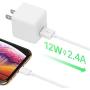 USB Wall Charger iPhone Adapter by TalkWorks | 12W/2.4A | Includes 5ft Lightning Cable Apple MFI Certified For iPhone 11, 11 Pro/Max, XS/Max, XR, X, 8, 7, 6, SE, 5, iPad, iPod, AirPods, Watch - White