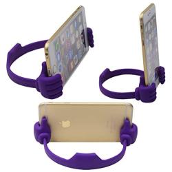 Honsky Thumbs-up Cell Phone Holder, Tablet Stand for Desk ¨C Multi-Angle/Adjustable/Flexible, Compatible with iPhone iPad Mini Samsung LG Google, Universal Cellphones, Purple, 2 Packs