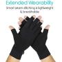 Vive Rheumatoid Arthritis Gloves - Men and Women Fingerless Compression Wrap for Hand Pain and Osteoarthritis - Black Hand Wrap for Arthritic Joint Symptom Relief - Open Finger Fit