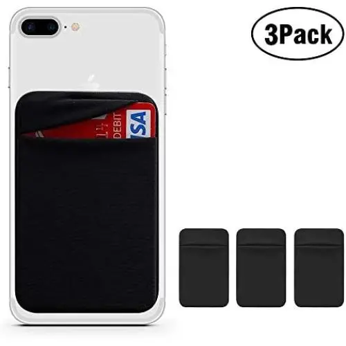COCOFU Phone Card Sleeve, 3 Pack Cell Phone Ultra Slim Silicone RFID Blocking 3M Self Adhesive Stick on Pocket for Smartphones (Black) COCOFU Phone Card Sleeve, 3 Pack Cell Phone Ultra Slim Silicone RFID Blocking 3M Self Adhesive Stick on Pocket for Smartphones (Black)