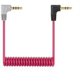 3.5mm TRS to TRRS Microphone Cable, Ancable 1/8 Male to Male Coiled Right Angle Mic Cord Compatible iPhone, Smartphone, Tablets with Rode SC7, VideoMic, VideoMicro Go, BOYA and More External Mic