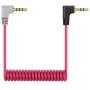 3.5mm TRS to TRRS Microphone Cable, Ancable 1/8 Male to Male Coiled Right Angle Mic Cord Compatible iPhone, Smartphone, Tablets with Rode SC7, VideoMic, VideoMicro Go, BOYA and More External Mic