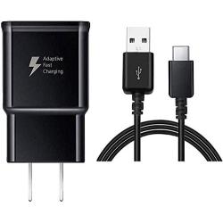 TT&C Adaptive Fast Wall Charge kit with USB Type-C Cable Compatible with Samsung Galaxy S8/S8 Plus/ S9/ S9+/ S10/ S10 Plus/Note 8/ Note 9(Black)