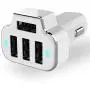 Aduro 4 Port Car Charger Adapter, 12V Fast Car Charger USB Adapter Power Station 5.2A/26W Output (White) Aduro 4 Port Car Charger Adapter, 12V Fast Car Charger USB Adapter Power Station 5.2A/26W Output (White)