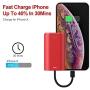 iWALK Portable Charger 9000mAh Ultra-Compact Power Bank with Built-in Cable, External Battery Pack Compatible with iPhone 11, 11 Pro, 11 Pro Max, XS, XR, X, 8, 8 Plus, 7, AirPods, iPad, iPod and More