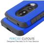 CasemartUSA Phone Case for [Motorola Moto E5 (XT1920DL)], [DuoTEK Series][Blue] Shockproof Cover [Impact Resistant][Defender] for Moto E5 (Tracfone, Simple Mobile, Straight Talk, Total Wireless)
