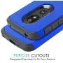 CasemartUSA Phone Case for [Motorola Moto E5 (XT1920DL)], [DuoTEK Series][Blue] Shockproof Cover [Impact Resistant][Defender] for Moto E5 (Tracfone, Simple Mobile, Straight Talk, Total Wireless)