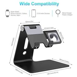 Cell Phone Stand for Apple Watch, ENIBON 2 in 1 Adjustable Charging Station Universal Desktop Phone Holder for Apple Watch 5/4/3/2/1 and iPhone 11/11 Pro/11 Pro Max/Xr/Xs Max (Black)