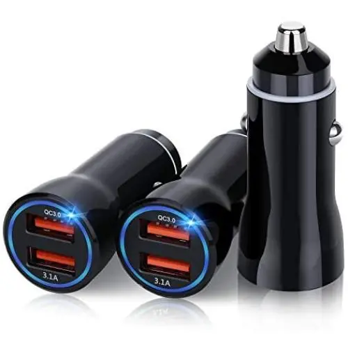 QC 3.0 Car Charger, Costyle 3 Pack 30W Dual 2 USB Car Charger Fast Adapter with Quick Charge 3.0 Port and 3.1A Port Compatible for Samsung S9 Note 10 9, iPhone 11 Xs XR, Wireless Car Charger (Black) QC 3.0 Car Charger, Costyle 3 Pack 30W Dual 2 USB Car Charger Fast Adapter with Quick Charge 3.0 Port and 3.1A Port Compatible for Samsung S9 Note 10 9, iPhone 11 Xs XR, Wireless Car Charger (Black)