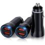 QC 3.0 Car Charger, Costyle 3 Pack 30W Dual 2 USB Car Charger Fast Adapter with Quick Charge 3.0 Port and 3.1A Port Compatible for Samsung S9 Note 10 9, iPhone 11 Xs XR, Wireless Car Charger (Black)