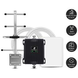 Cell Phone Signal Booster for Home and Office - Boost 4G LTE Data for Verizon AT&T and T-Mobile - 65dB Dual Band 700MHz Band 12/17/13 Cellular Repeater kit with High Gain Panel/Yagi Antennas