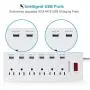 HITRENDS Surge Protector Power Strip 6 Outlets with 6 USB Charging Ports, USB Extension Cord, 1625W/13A Multiplug for Multiple Devices Smartphone Tablet Laptop Computer (6ft, White & Black) HITRENDS Surge Protector Power Strip 6 Outlets with 6 USB Charging Ports, USB Extension Cord, 1625W/13A Multiplug for Multiple Devices Smartphone Tablet Laptop Computer (6ft, White & Black)