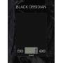 Escali Arti Glass Digital LCD Display Kitchen, Office, Baking Herb Scale w/Nutrition and Calorie Counting Feature, 15lb Capacity, 9" x 6.5" x .75", Black Obsidian