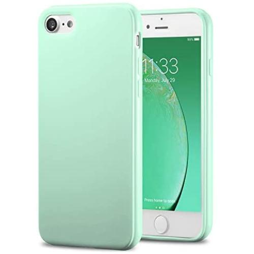 TENOC Phone Case Compatible for Apple iPhone SE 2020, iPhone 8 & iPhone 7 4.7 Inch, Slim Fit Cases Soft TPU Bumper Protective Cover, Glossy Mint