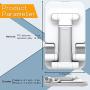 Adjustable Phone Stand Holder, ZHIKE Foldable Tablet Stand Mobile Phone Mount for Desk Compatible with Samsung Galaxy ipad Mini iPhone 11 Series X Xs max All Smartphones Smartphone, Kindle (White)