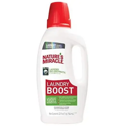 Natures Miracle Laundry Boost, Laundry Bio-Enzymatic Formula, Breaks Down Urine, Blood, Vomit, Grease and Oil Natures Miracle Laundry Boost, Laundry Bio-Enzymatic Formula, Breaks Down Urine, Blood, Vomit, Grease and Oil