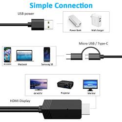 2-in-1 USB Type C/Micro USB to HDMI Cable 6.6ft, Weton MHL to HDMI Adapter 1080P HD HDTV Mirroring &Charging Cable, Digital AV Video Adapter for All Android Smartphones to TV/Projector/Monitor