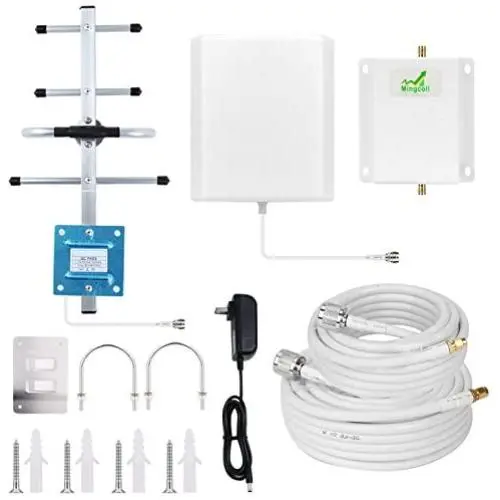 Cell Phone Signal Booster for Home and Office - Boost 4G LTE Data and Voice for AT&T T-Mobile 700MHz Band 12/17 - High Gain Cellular Repeater Amplifier Extend Coverage Upto 4,000 sq ft